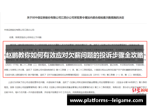 赵鹏教你如何有效应对欠薪问题的投诉步骤全攻略
