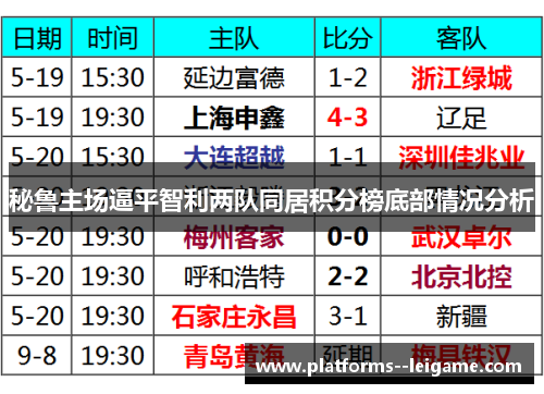 秘鲁主场逼平智利两队同居积分榜底部情况分析 秘鲁主场逼平智利两队同居积分榜底部情况分析